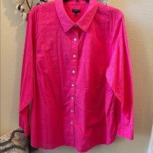 Talbots Pink Button-Up Blouse